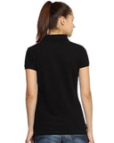 Go India Store Solid Women's Polo Neck Black, Dark Blue T-Shirt