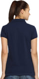 Go India Store Solid Women's Polo Neck Black, Dark Blue T-Shirt