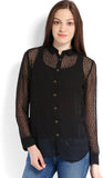 Tokyo Talkies Women's Self Design Casual Shirt