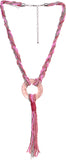 Village Handicrafts Alloy, Glass, Cotton Dori, Resin Necklace