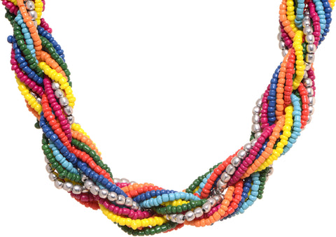 Village Handicrafts Glass, Metal Necklace