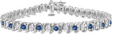 Love Bright Jewelry Sterling Silver Cubic Zirconia, Sapphire Rhodium Bracelet
