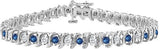 Love Bright Jewelry Sterling Silver Cubic Zirconia, Sapphire Rhodium Bracelet