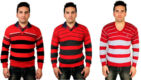 UNO COTTON Striped V-neck Wedding, Casual, Party, Formal Men's, Boy's Sweater