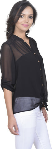 Antilia Femme Women's Solid Casual Reversible Shirt