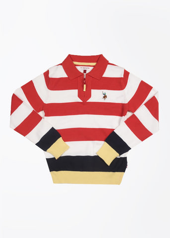 US Polo Striped Casual Boy's Sweater