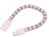 Karp Bracelet Necklace Pearl wrist line data portable beaded fashion bracelet USB charging cable for Samsung HTC Phone-Pink USB-P-2811 USB USB Charger