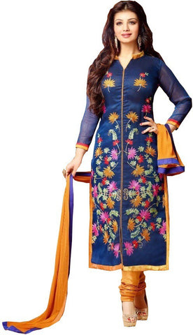 UMA TRADERS Cotton Embroidered Semi-stitched Salwar Suit Dupatta Material