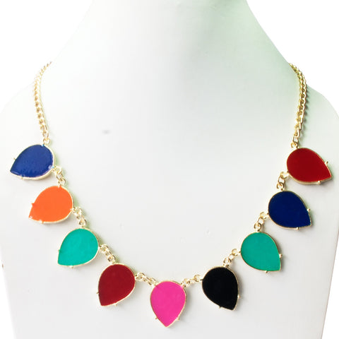 Vinnis Rolling Starlight Alloy, Enamel Necklace