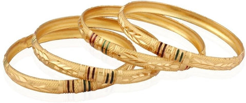 Variation Alloy Yellow Gold 22 Bangle Set