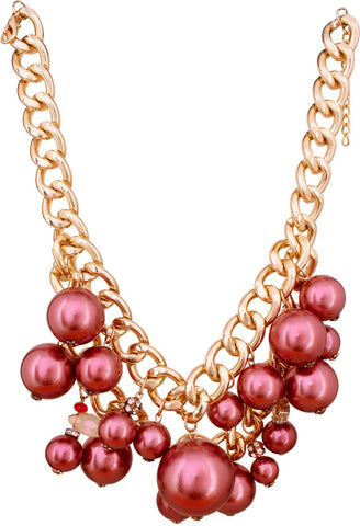 Vendee Fashion Plastic Beaded Alloy Necklace