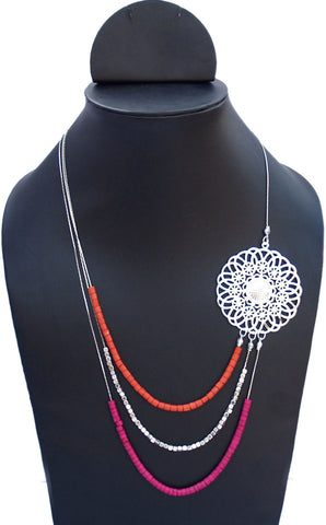 VR Designers Acrylic, Metal Necklace