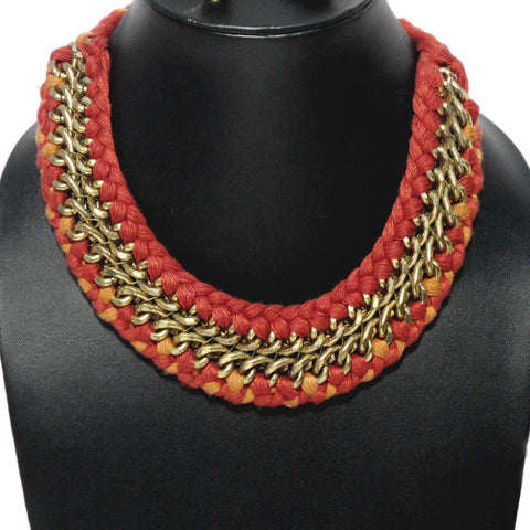 VR Designers Metal, Fabric Necklace