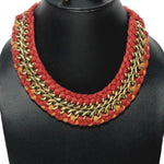 VR Designers Metal, Fabric Necklace