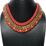 VR Designers Metal, Fabric Necklace