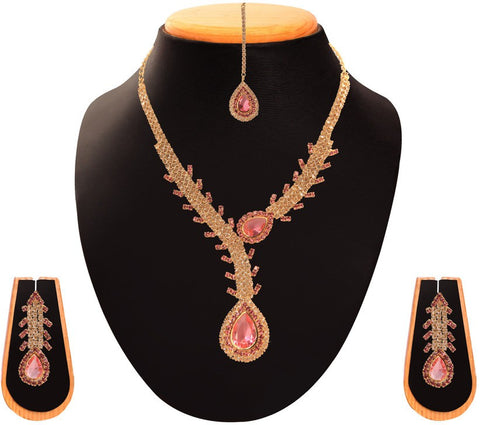 Vaishali Bindi and Bangles Coloured CZ Stone Brass, Copper Jewel Set