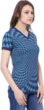 C9 Checkered Women's V-neck Blue T-Shirt