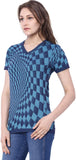 C9 Checkered Women's V-neck Blue T-Shirt