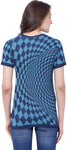 C9 Checkered Women's V-neck Blue T-Shirt
