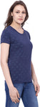 C9 Printed Women's Round Neck Blue T-Shirt