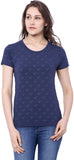 C9 Printed Women's Round Neck Blue T-Shirt