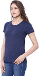 C9 Printed Women's Round Neck Blue T-Shirt