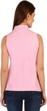 run of luck Solid Women's Polo Neck Pink T-Shirt