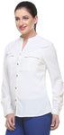 We Desi Women's Solid Casual Reversible Shirt