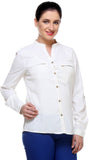 We Desi Women's Solid Casual Reversible Shirt