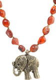 Village Handicrafts Rose Gold Plated Alloy, Leather, Stone Necklace