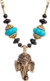 Village Handicrafts Brass, Rose Gold Plated Aluminum, Bone, Resin Necklace