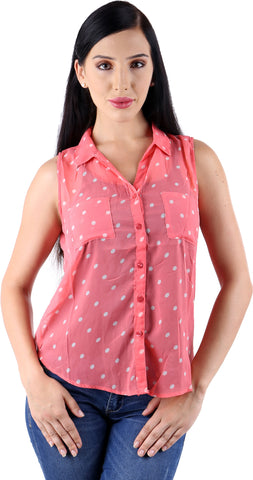 Vama Women's Polka Print Casual Shirt