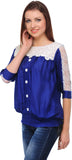 Klick Casual 3/4 Sleeve Solid, Self Design Women's Top