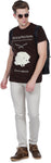 White Kalia Printed Men's Round Neck T-Shirt