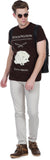 White Kalia Printed Men's Round Neck T-Shirt