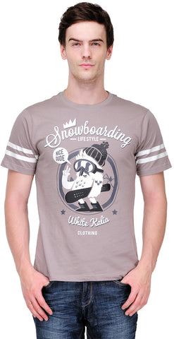 White Kalia Graphic Print Men's Round Neck T-Shirt