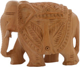 Rajrang Carved Pattern Elephant Showpiece  -  8 cm