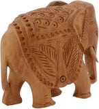 Rajrang Carved Pattern Elephant Showpiece  -  8 cm