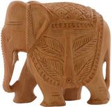 Rajrang Carved Pattern Elephant Showpiece  -  8 cm