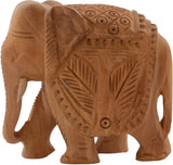 Rajrang Carved Pattern Elephant Showpiece  -  8 cm