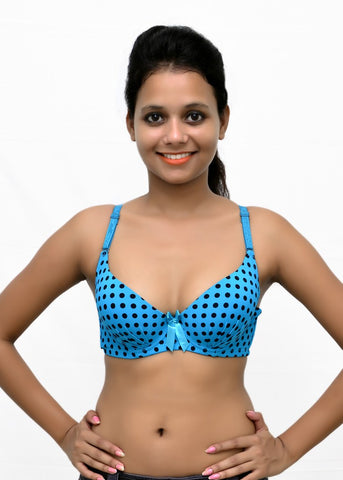Wolfie Polkadotturqoise105 Women's Push-up Bra