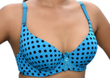 Wolfie Polkadotturqoise105 Women's Push-up Bra