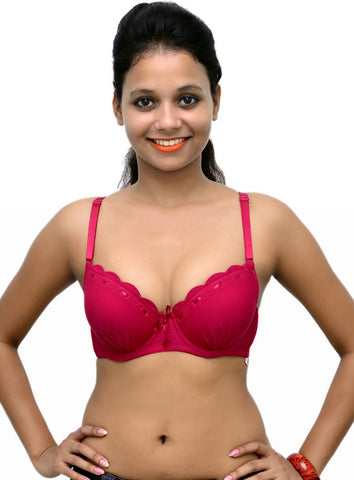 Wolfie RibbonMaroon118 Women's Push-up Bra