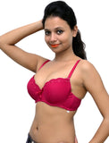 Wolfie RibbonMaroon118 Women's Push-up Bra