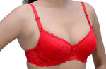 Wolfie LaceRed117 Women's Push-up Bra