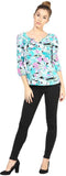 The Vanca Formal 3/4 Sleeve Printed Women's Top