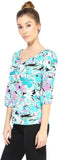 The Vanca Formal 3/4 Sleeve Printed Women's Top
