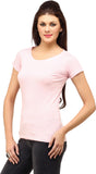 Cation Casual Short Sleeve Solid Women's Top