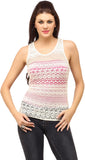 Cation Casual Sleeveless Self Design Women's Top