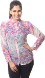 Dazzgear Women's Floral Print Casual Shirt